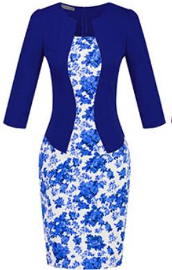 YYFS Fashion Women Career Dress Sets Formal Pencil Dress Suits Print Flower Plaid Office Wear Work Dress Clothes Free Send Belts