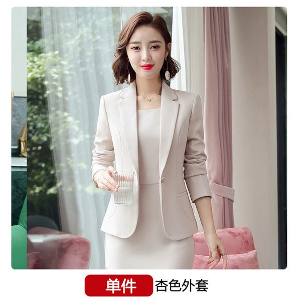 2020 Purple Women Formal Dress Suit Ladies Elegant Business Office Wear Blazer Suits Long Sleeve Blazer Jacket Dresses Plus Size
