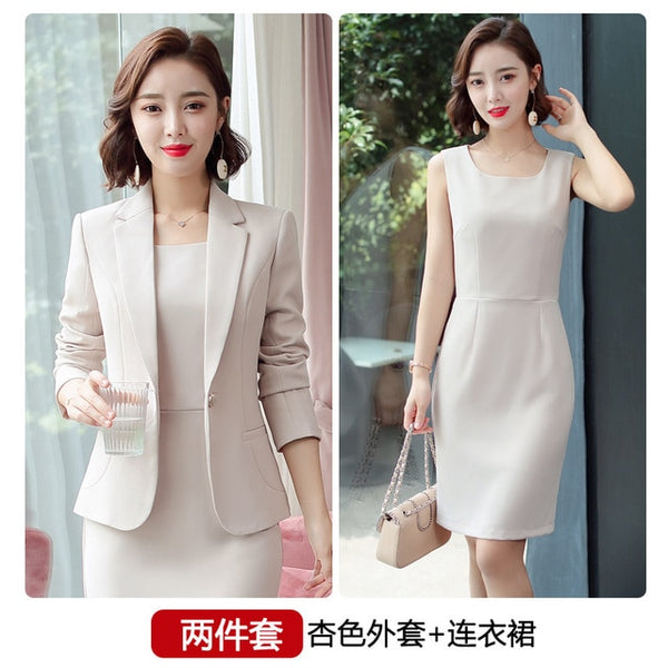 2020 Purple Women Formal Dress Suit Ladies Elegant Business Office Wear Blazer Suits Long Sleeve Blazer Jacket Dresses Plus Size