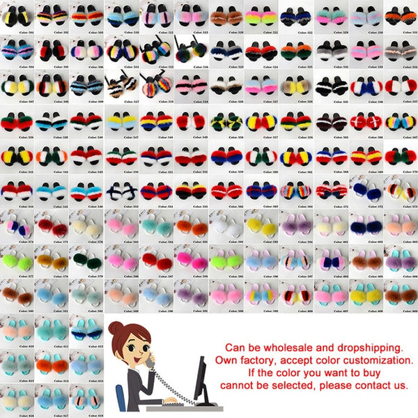 SARSALLYA Fur Slippers Women