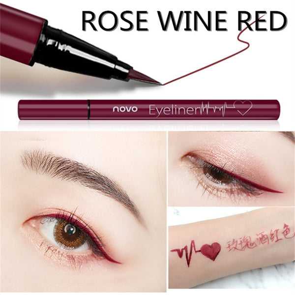 6 Color Liquid Eyeliner Pencil NOVO Cosmetics Eye Makeup Long Lasting Waterproof Black Eye Liner Pen Women Make Up