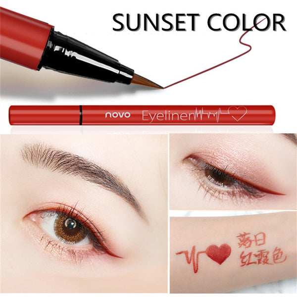 6 Color Liquid Eyeliner Pencil NOVO Cosmetics Eye Makeup Long Lasting Waterproof Black Eye Liner Pen Women Make Up