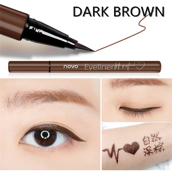 6 Color Liquid Eyeliner Pencil NOVO Cosmetics Eye Makeup Long Lasting Waterproof Black Eye Liner Pen Women Make Up