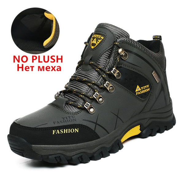 Brand Men Winter Snow Boots Waterproof Leather Sneakers