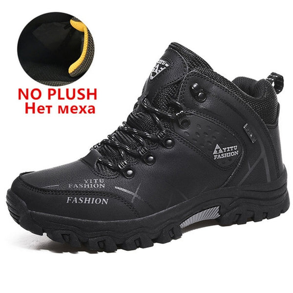 Brand Men Winter Snow Boots Waterproof Leather Sneakers