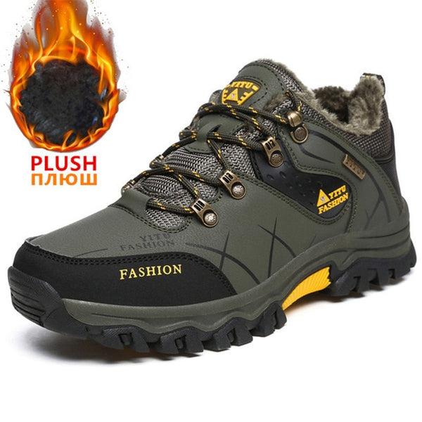 Brand Men Winter Snow Boots Waterproof Leather Sneakers