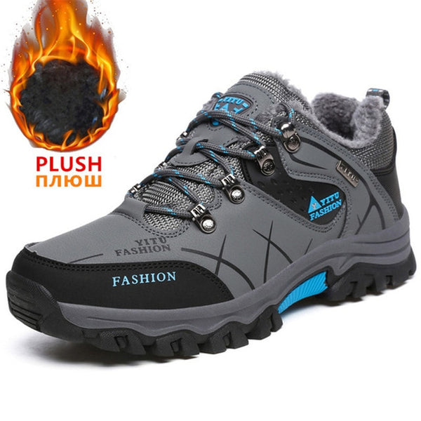 Brand Men Winter Snow Boots Waterproof Leather Sneakers