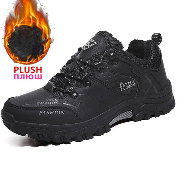 Brand Men Winter Snow Boots Waterproof Leather Sneakers