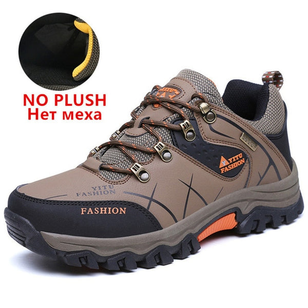Brand Men Winter Snow Boots Waterproof Leather Sneakers