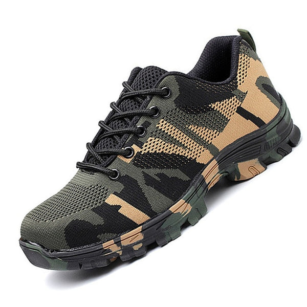 Camouflage Safety Shoes Men Indestructible Steel Toe Shoes