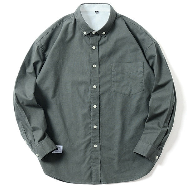 Casual Pure Cotton Oxford Mens Dress Shirt White Slim Fit Fashion design Long Sleeve Shirts