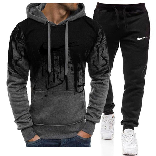 New Fashion Men Set Brand Hoodies+Pants Sets
