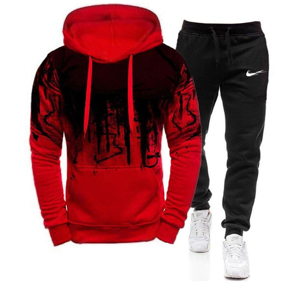 New Fashion Men Set Brand Hoodies+Pants Sets