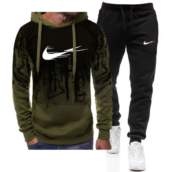 New Fashion Men Set Brand Hoodies+Pants Sets