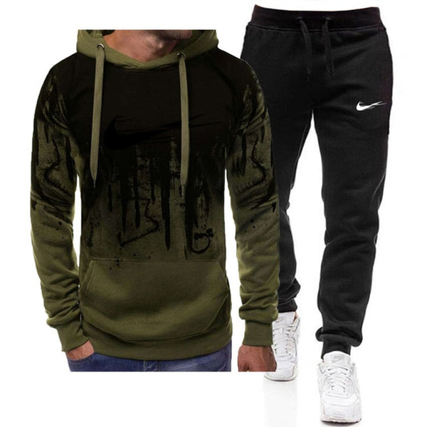 New Fashion Men Set Brand Hoodies+Pants Sets