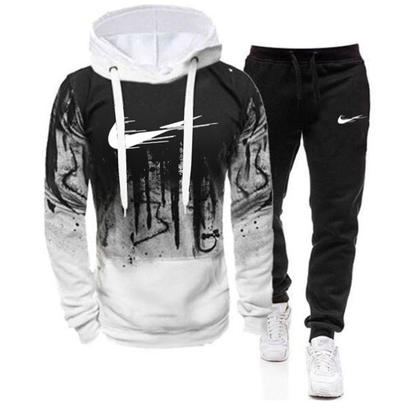 New Fashion Men Set Brand Hoodies+Pants Sets