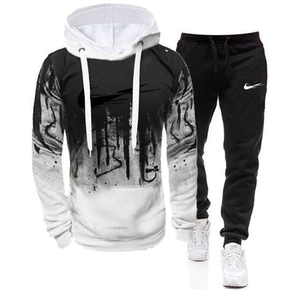 New Fashion Men Set Brand Hoodies+Pants Sets