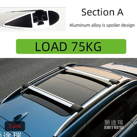 SHITURUI 2Pcs Roof bars For TOYOTA  KLUGER  highlander 2007-2013 Aluminum Alloy Side Bars Cross Rails Roof Rack Luggage