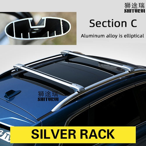 SHITURUI 2Pcs Roof bars For TOYOTA  KLUGER  highlander 2007-2013 Aluminum Alloy Side Bars Cross Rails Roof Rack Luggage