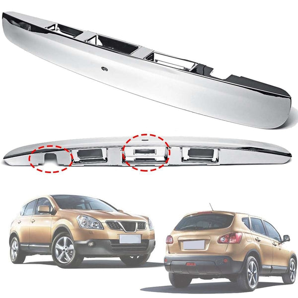 Chrome Car Rear Tailgate Boot Lid Handle for Nissan Qashqai J10 2007-2014 with I-Key & Camera Hole