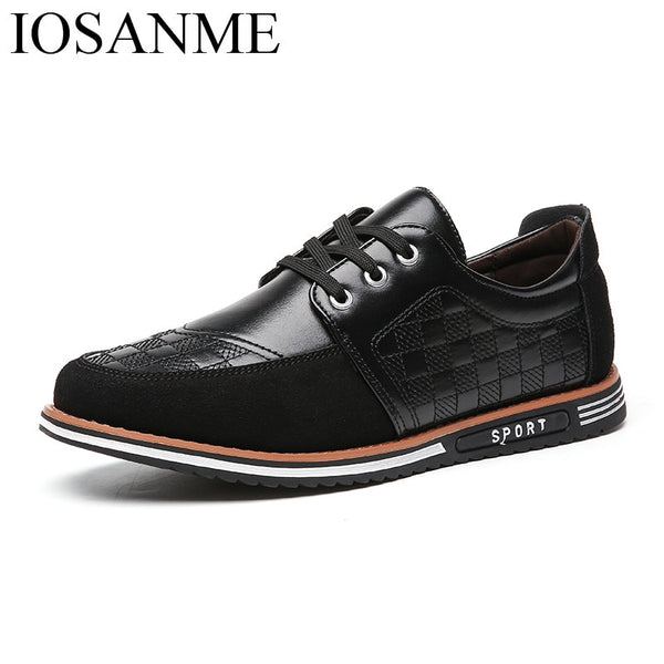 fashion men leather casual shoes italian luxury