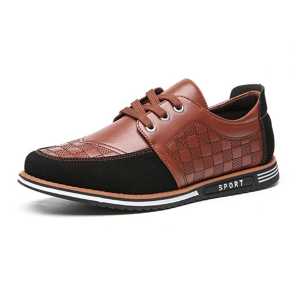 fashion men leather casual shoes italian luxury