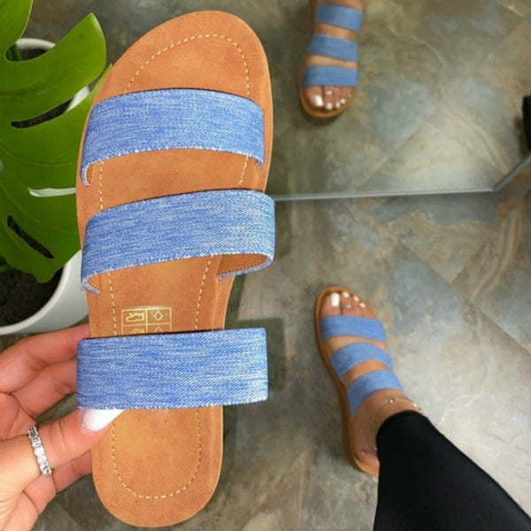 Women Slippers Patchwork Summer Slides Outdoor Beach