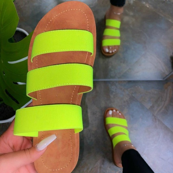 Women Slippers Patchwork Summer Slides Outdoor Beach