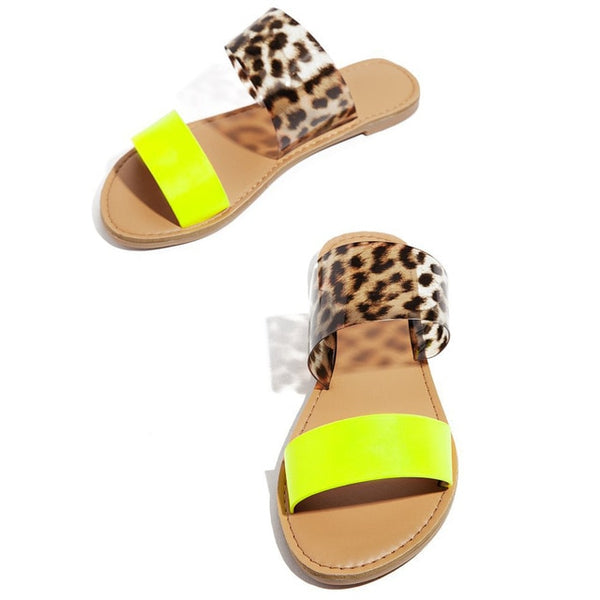 Women Slippers Patchwork Summer Slides Outdoor Beach