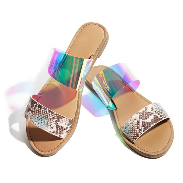 Women Slippers Patchwork Summer Slides Outdoor Beach
