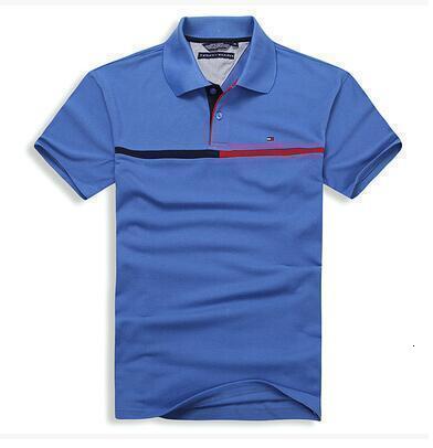 TOMMY- HILFIGER- New Original Brand Polo Shirt Men Tops Summer Long Sleeve Fashion Clothing 100% Cotton Mans Tee Shirt