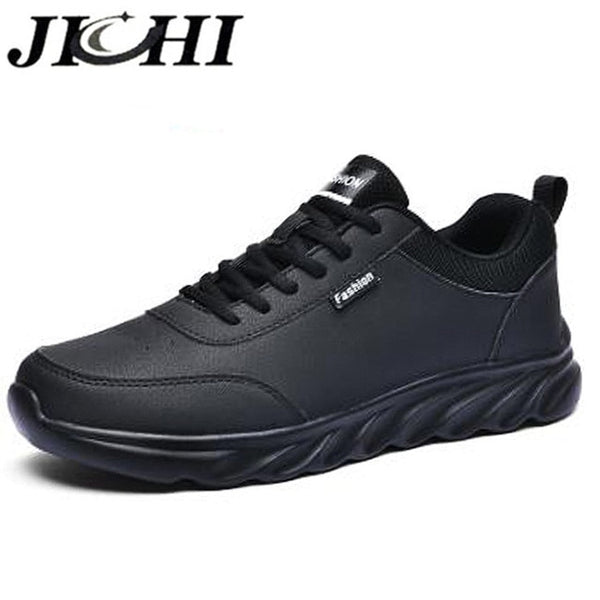 JICHI Men Shoes Leather Breathable Men's Sneakers