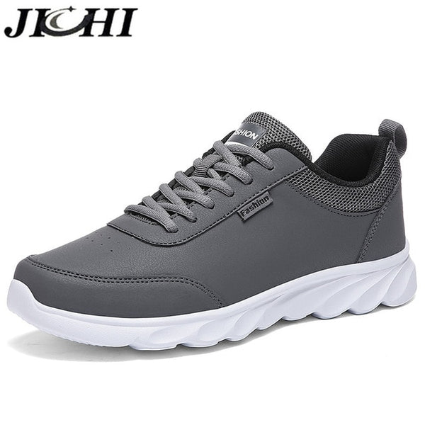 JICHI Men Shoes Leather Breathable Men's Sneakers