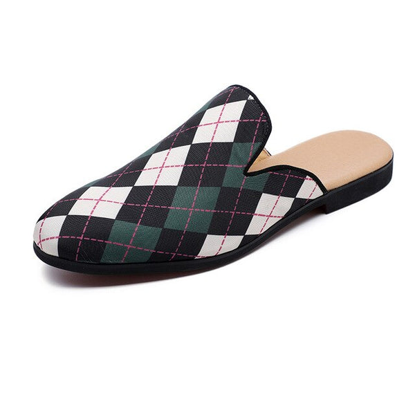Black Half Shoes For Men Leather Shoes Men Mules Casual Shoes