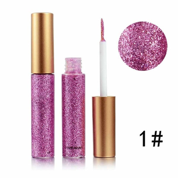 New Shimmer Glitter Eyes Liner For Women Make Up Easy to Wear Waterproof Pigment Red White Gold Liquid Eyeliner Glitter Makeup