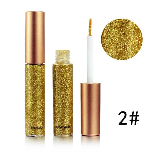 New Shimmer Glitter Eyes Liner For Women Make Up Easy to Wear Waterproof Pigment Red White Gold Liquid Eyeliner Glitter Makeup
