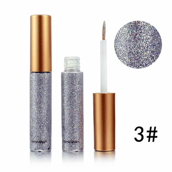New Shimmer Glitter Eyes Liner For Women Make Up Easy to Wear Waterproof Pigment Red White Gold Liquid Eyeliner Glitter Makeup