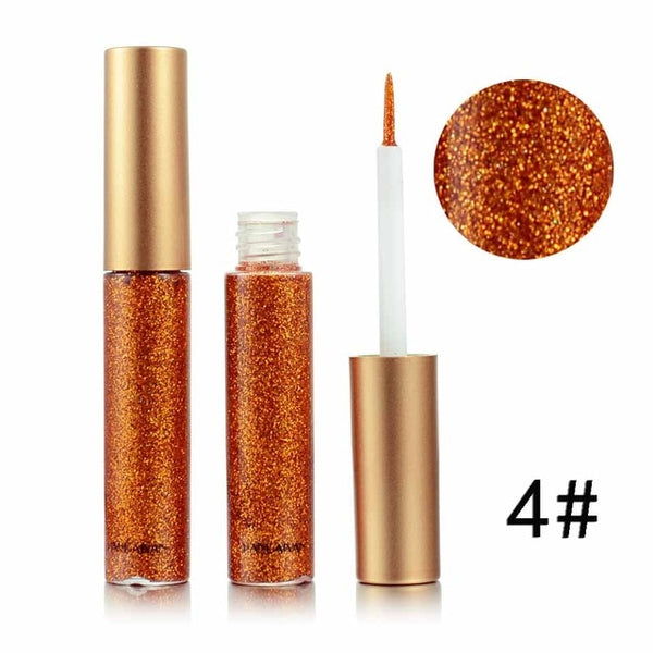 New Shimmer Glitter Eyes Liner For Women Make Up Easy to Wear Waterproof Pigment Red White Gold Liquid Eyeliner Glitter Makeup