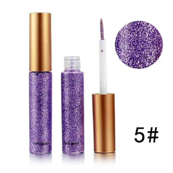 New Shimmer Glitter Eyes Liner For Women Make Up Easy to Wear Waterproof Pigment Red White Gold Liquid Eyeliner Glitter Makeup