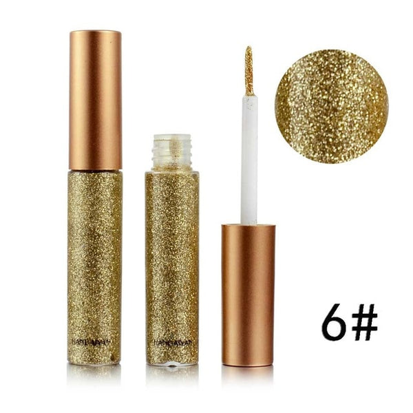 New Shimmer Glitter Eyes Liner For Women Make Up Easy to Wear Waterproof Pigment Red White Gold Liquid Eyeliner Glitter Makeup