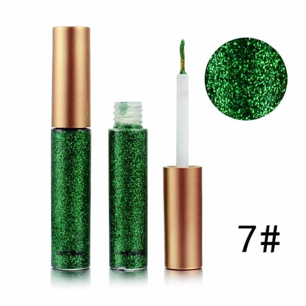 New Shimmer Glitter Eyes Liner For Women Make Up Easy to Wear Waterproof Pigment Red White Gold Liquid Eyeliner Glitter Makeup